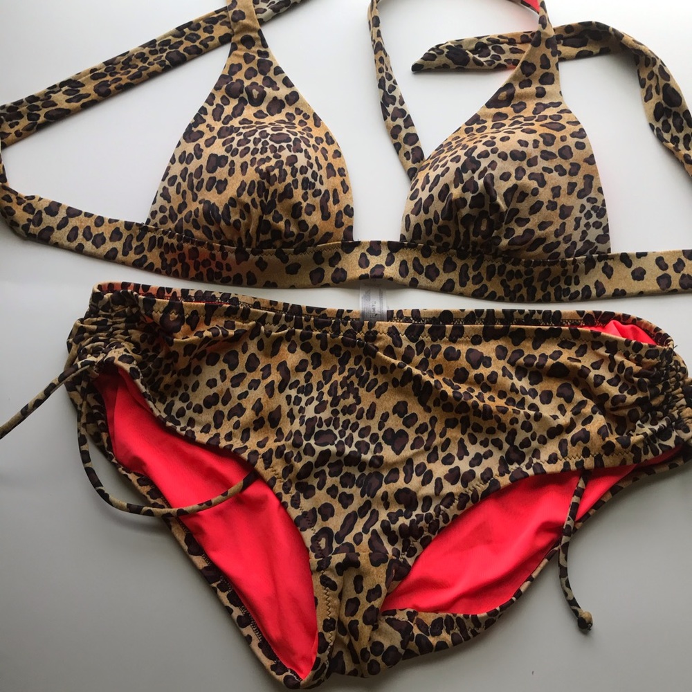 Victoria’s Secret cheetah print hot pink bikini